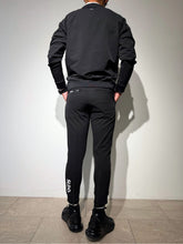 画像をギャラリービューアに読み込む, NEW STDダブルクロスストレッチリブパンツ/BLACK×WHITE LOGO(UNISEX)
