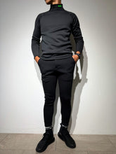 画像をギャラリービューアに読み込む, NEW STD裏起毛ストレッチハイネックロングスリーブTシャツ/BLACK×NEON GREEN(UNISEX)
