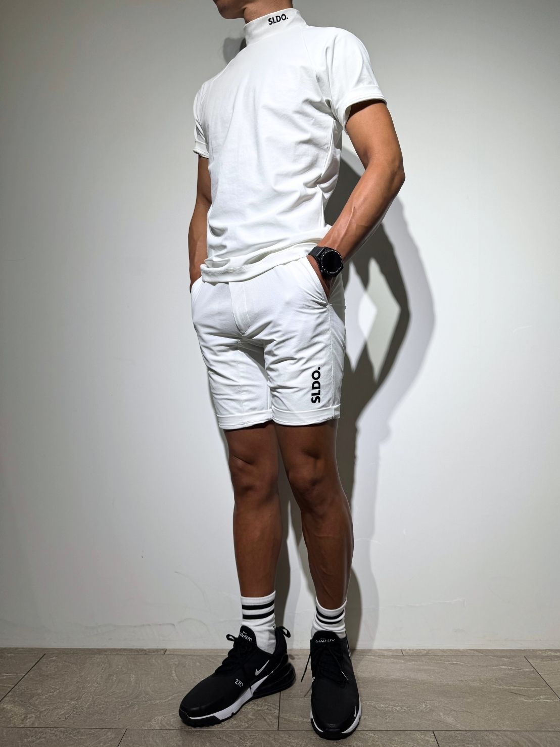 半袖モックネック カットソー SIDE 3D LOGO/WHITE – SLDO.
