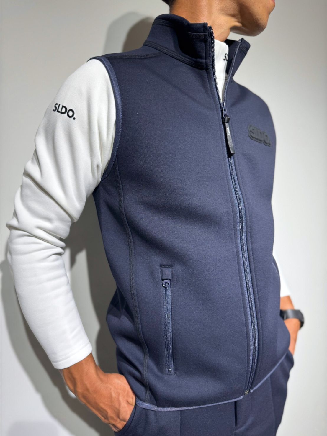 ライト ダブルニットベスト 3D SHADOW LOGO/DARK NAVY (UNISEX) – SLDO.
