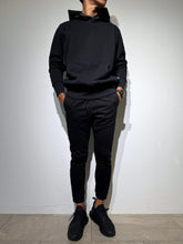 이미지를 갤러리 뷰어에 로드 , 【EXTRA SERIES】裏起毛 サテン切替フーディー/BLACK (UNISEX)
