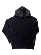 이미지를 갤러리 뷰어에 로드 , 【EXTRA SERIES】裏起毛 サテン切替フーディー/BLACK (UNISEX)
