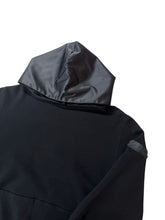 이미지를 갤러리 뷰어에 로드 , 【EXTRA SERIES】裏起毛 サテン切替フーディー/BLACK (UNISEX)
