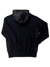 이미지를 갤러리 뷰어에 로드 , 【EXTRA SERIES】裏起毛 サテン切替フーディー/BLACK (UNISEX)
