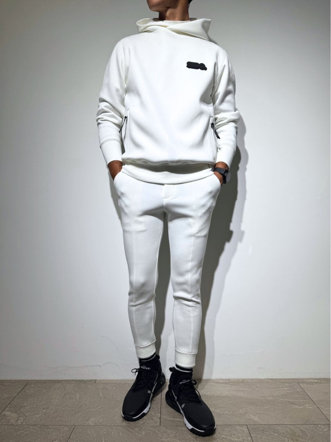 新品未開封完売品 SLDO ライトダブルニットフーディー ライト ダブルニットフーディー FRONT 3D SHADOW LOGO/WHITE (UNISEX