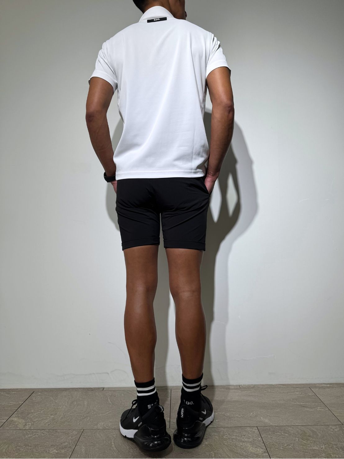 SLDO. ホワイト ポロシャツ サイドメッシュ切替ポロシャツ FRONT LOGO/WHITE – SLDO.