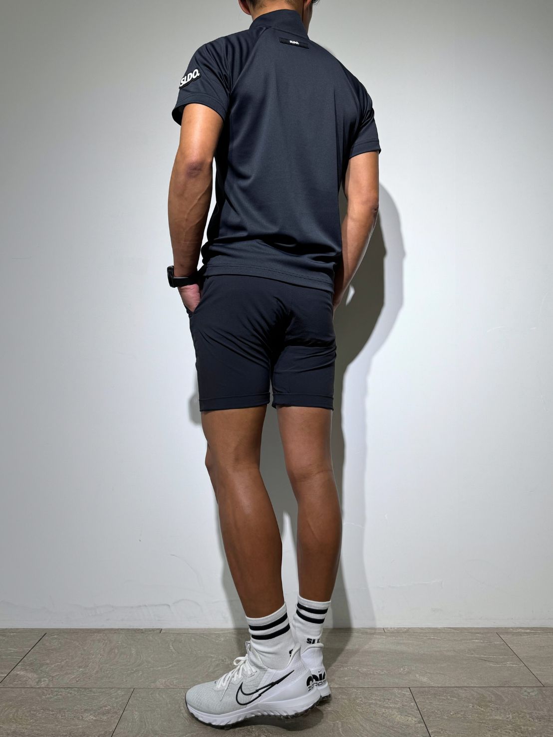 CODURA(R) NYLON 4WAY STRETCH ハーフパンツ FRONT BACK ZIP