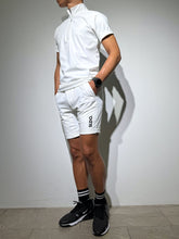 画像をギャラリービューアに読み込む, CODURA(R) NYLON 4WAY STRETCH ハーフパンツ  FRONT BACK ZIP LOGO/WHITE
