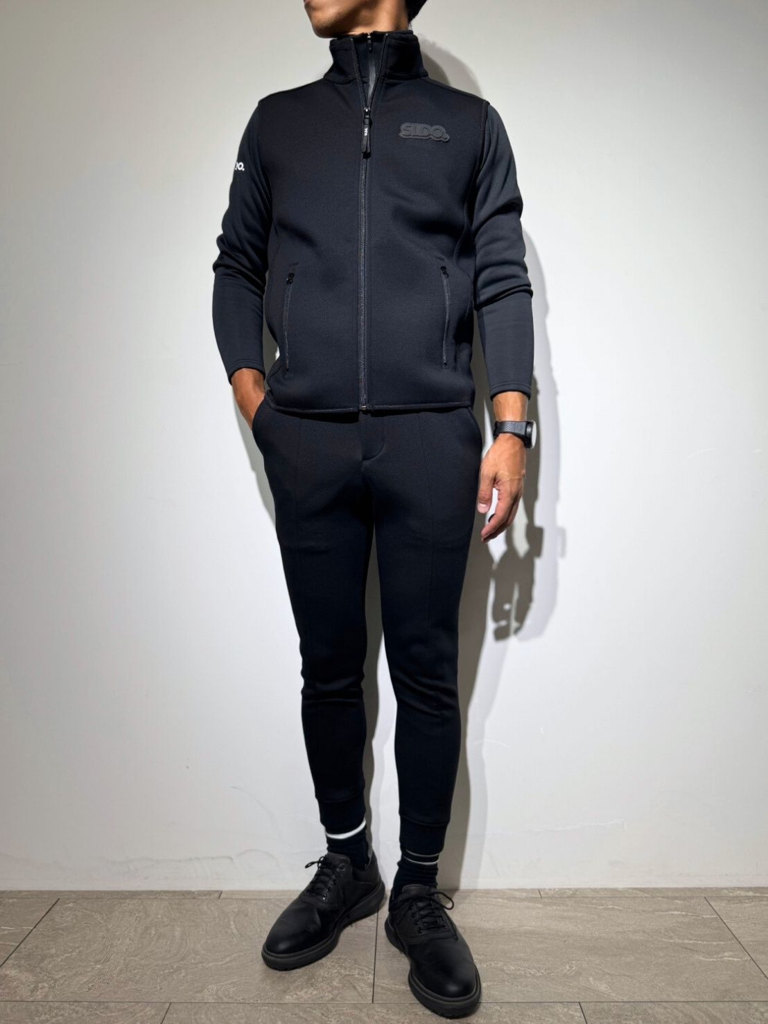 NEW STD裏起毛ハーフジップ ストレッチハイネック ロングスリーブT