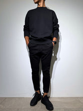 이미지를 갤러리 뷰어에 로드 , 【EXTRA SERIES】裏起毛 サテン切替プルオーバー/BLACK (UNISEX)
