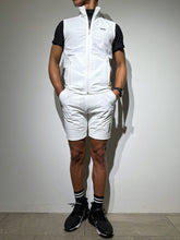 画像をギャラリービューアに読み込む, CODURA(R) NYLON 4WAY STRETCH ハーフパンツ  FRONT BACK ZIP LOGO/WHITE
