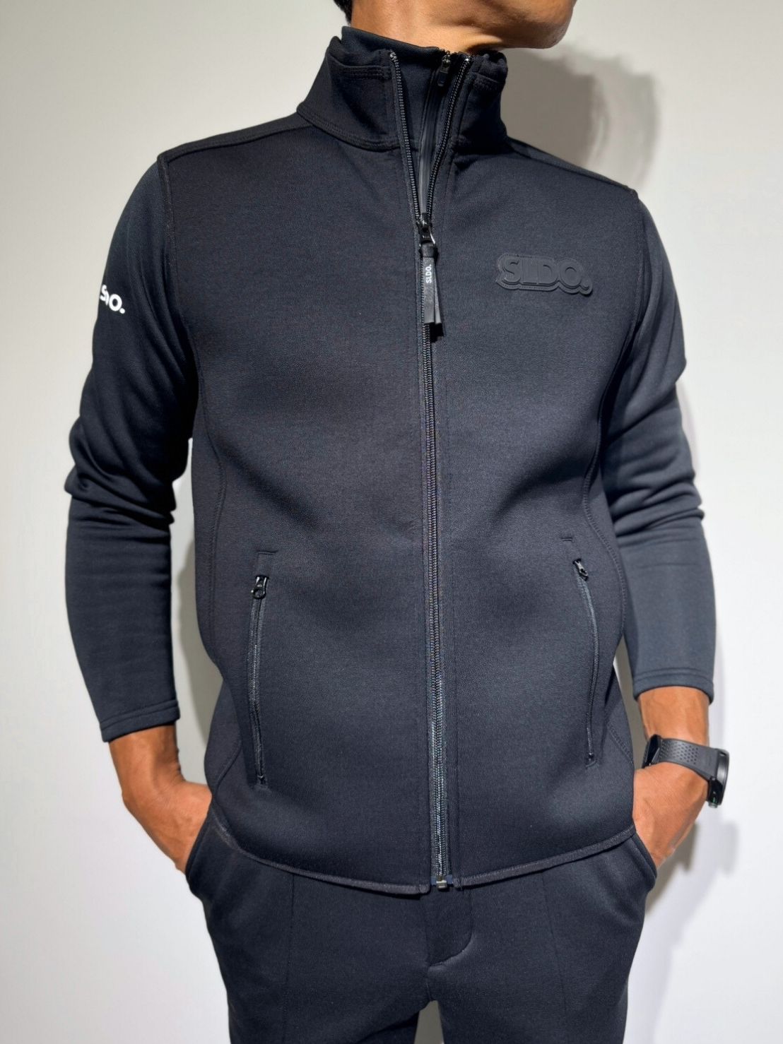 NEW STD裏起毛ハーフジップ ストレッチハイネック ロングスリーブT