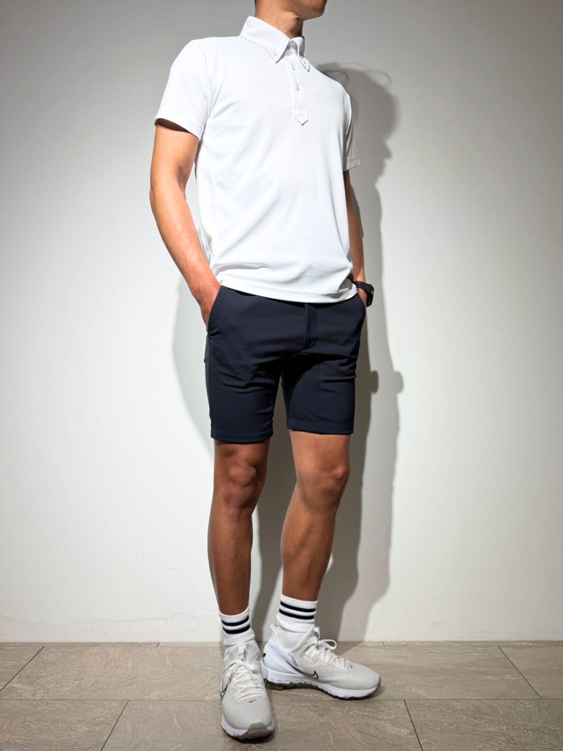 シェルタリングドライピケ 4WAY STRETCH ハーフパンツ BACK LOGO/DARK