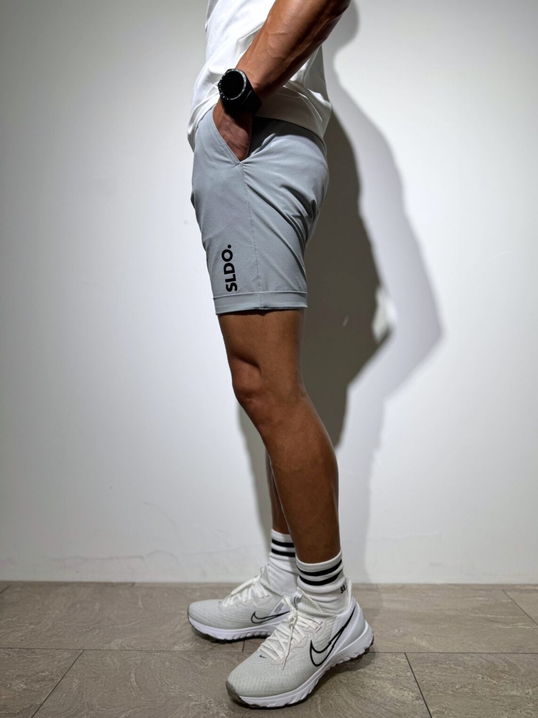 CODURA(R) NYLON 4WAY STRETCH ハーフパンツ FRONT BACK ZIP