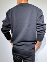 이미지를 갤러리 뷰어에 로드 , 【EXTRA SERIES】裏起毛 サテン切替プルオーバー/BLACK (UNISEX)
