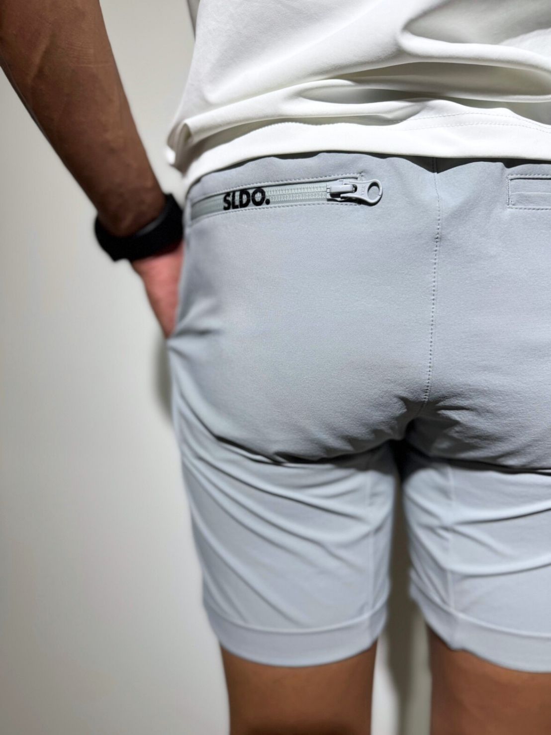 CODURA(R) NYLON 4WAY STRETCH ハーフパンツ FRONT BACK ZIP