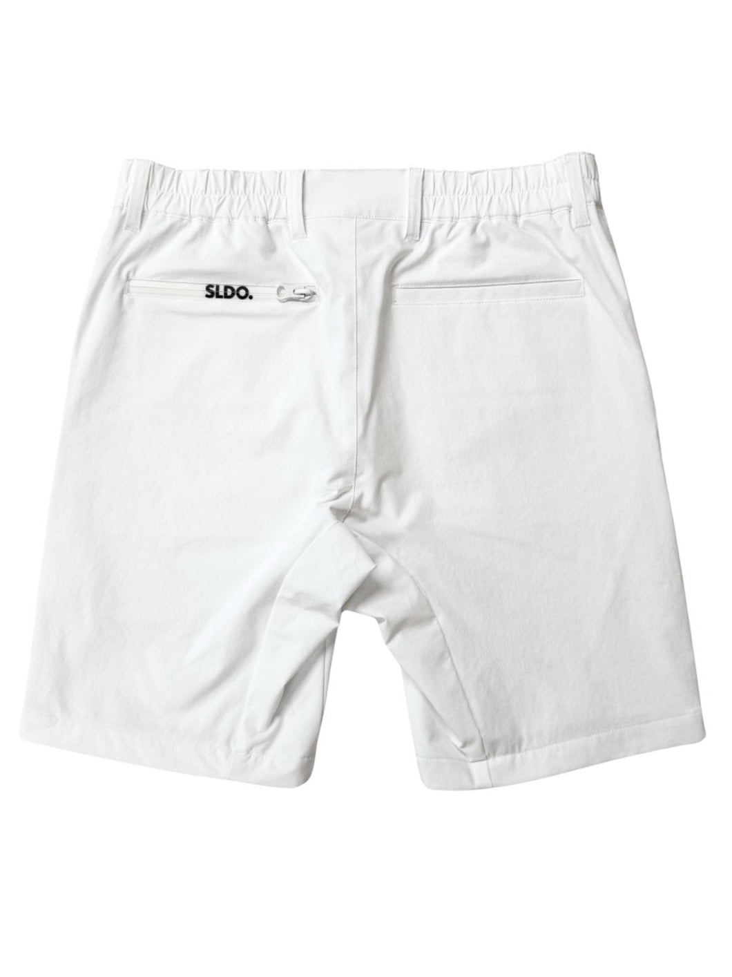 CODURA(R) NYLON 4WAY STRETCH ハーフパンツ  FRONT BACK ZIP LOGO/WHITE