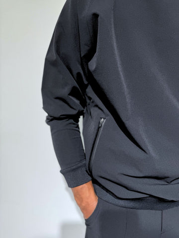 NEW STDダブルクロスストレッチプルオーバー BLACK (UNISEX) – SLDO