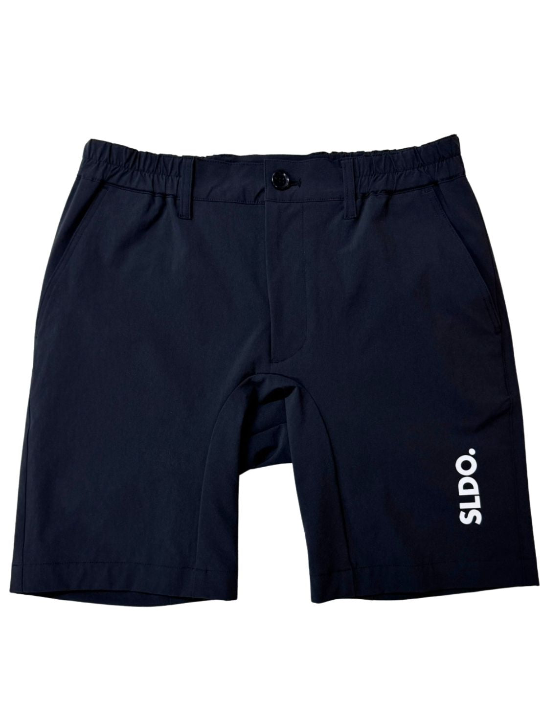 SLDO. エスルド　CODURAナイロン　4WAY ストレッチ CODURA(R) NYLON 4WAY STRETCH ハーフパンツ FRONT BACK ZIP LOGO/DARK