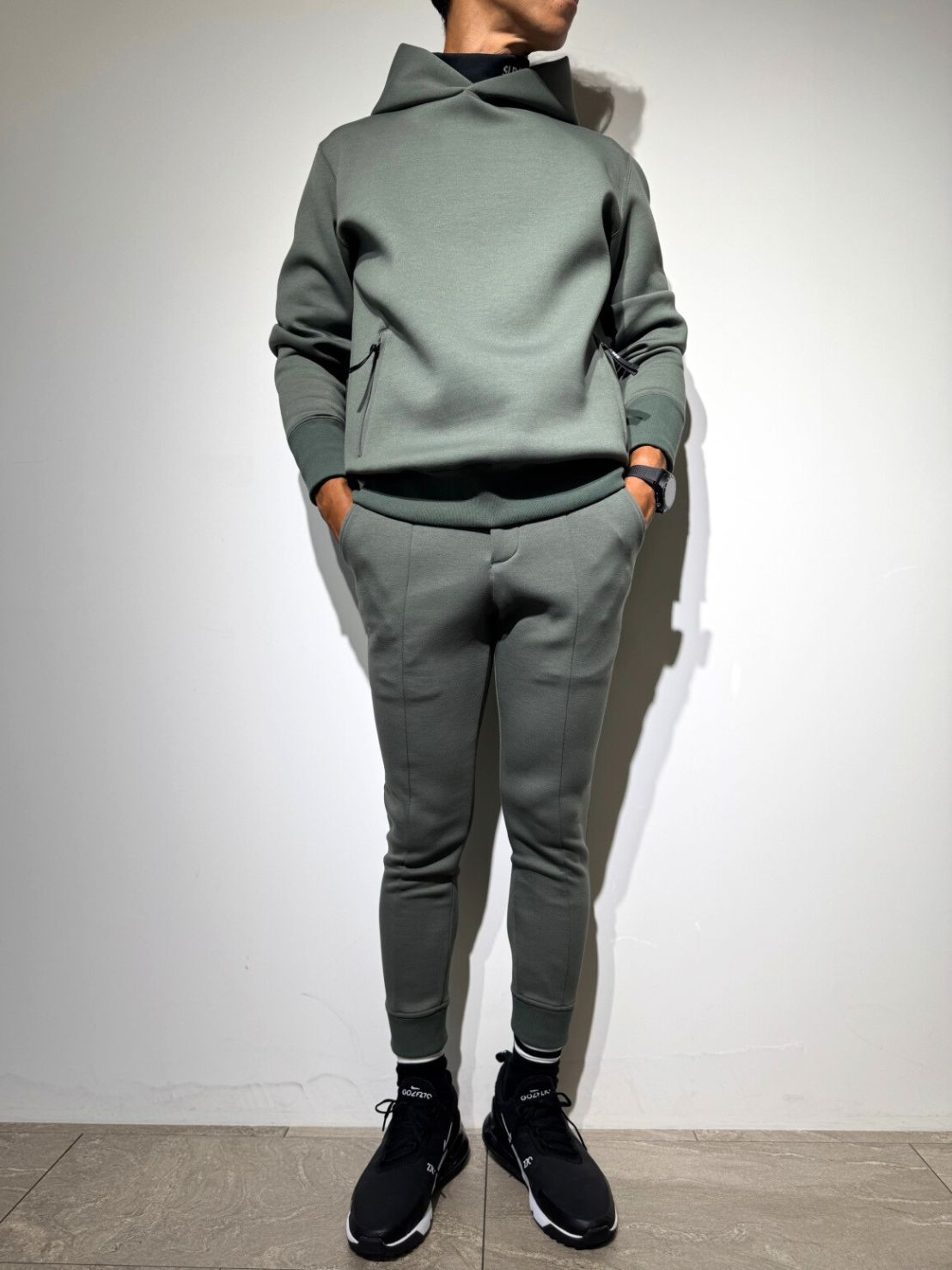 新品未開封完売品 SLDO ライトダブルニットフーディー ライト ダブルニットフーディー FRONT 3D SHADOW LOGO/WHITE