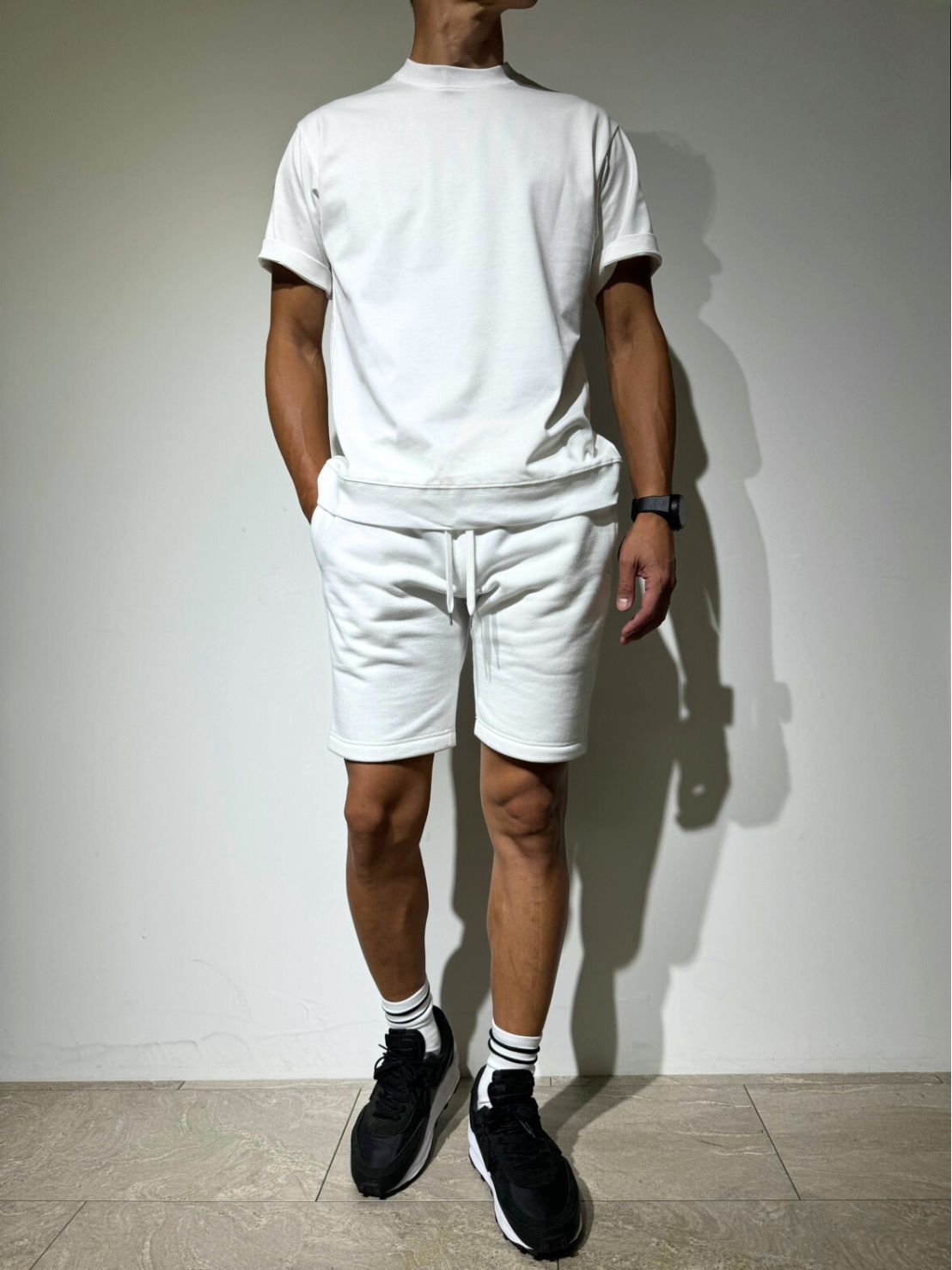 EXTRA SERIES】スウェットハーフパンツ/MICRO BOX LOGO/WHITE