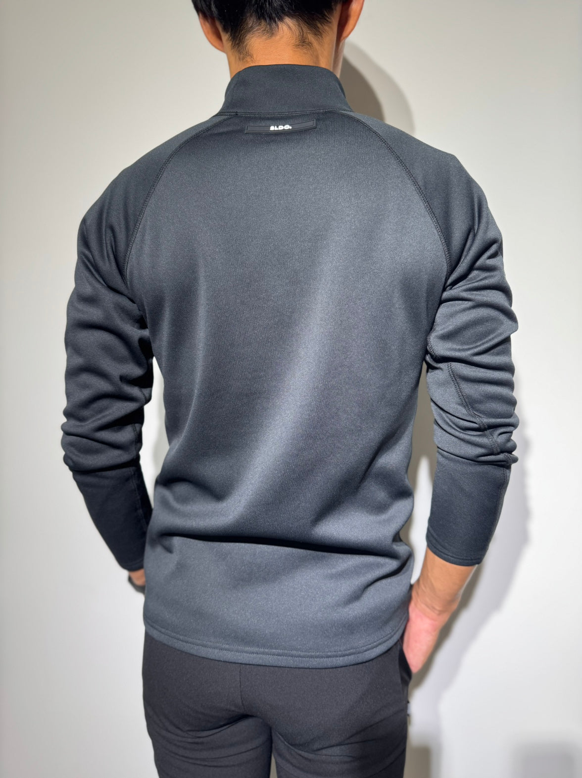 NEW STD裏起毛ストレッチハイネックロングスリーブTシャツ/BLACK