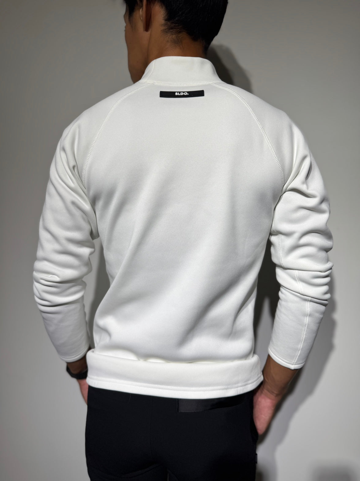 NEW STD裏起毛ストレッチハイネックロングスリーブTシャツ/WHITE