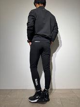 이미지를 갤러리 뷰어에 로드 , NEW STDダブルクロスストレッチリブパンツ/BLACK×WHITE LOGO(UNISEX)
