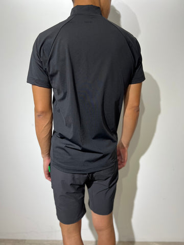 半袖モックネック カットソー MINIMUM LOGO/BLACK×BLACK（UNISEX） – SLDO