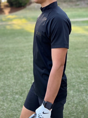 半袖モックネック カットソー MINIMUM LOGO/BLACK×BLACK（UNISEX） – SLDO